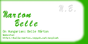 marton belle business card